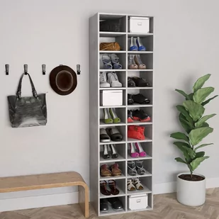 vidaXL Szafka na buty, kolor betonowy szary, 54x34x183 cm - Szafki na buty - miniaturka - grafika 1
