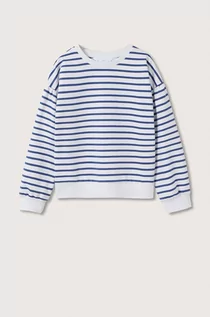 Bluzy damskie - Mango Kids Kids bluza bawełniana dziecięca Sailort kolor biały wzorzysta - grafika 1