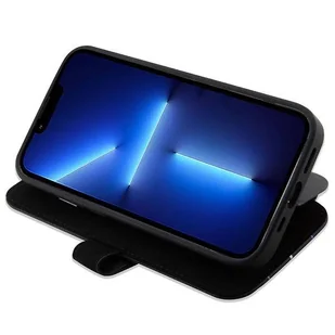 Etui BMW BMBKP14L22RVSK iPhone 14 Pro 6,1" czarny/black bookcase Leather Stamp Blue Lines - Etui i futerały do telefonów - miniaturka - grafika 3