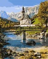 Zabawki kreatywne - Norimpex Diamentowa mozaika Kościół przy rzece 40x30cm 1006776 - miniaturka - grafika 1