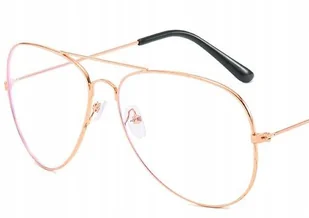 Okulary korekcyjne progresywne plusy pilotki złote +2 - Okulary korekcyjne, oprawki, szkła - miniaturka - grafika 1