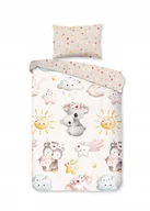 Pościel dla dzieci - Brązowo-beżowa bawełniana pościel dziecięca do łóżeczka 100x135 cm Hugs – Good Morning - miniaturka - grafika 1