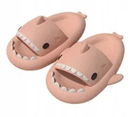 Skarpetki dla dzieci - GRUBE KLAPKI NA BASEN REKINY ANTYPOŚLIZGOWE KAPCIE SHARK RÓŻOWE 27-28 - miniaturka - grafika 1