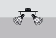 Lampy sufitowe - Gustowny czarny plafon z 2 drucianymi kloszami SL.1106 z serii ARTEMIS - miniaturka - grafika 1
