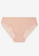 Majtki damskie - Różowe Majtki Figi Zdobione Koronką Venissella - miniaturka - grafika 1