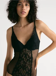 Reserved - Koronkowe body - czarny - Body - miniaturka - grafika 1