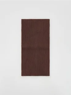 Reserved - Dzianinowy komin z wiskozą - brązowy - Apaszki i szaliki damskie - miniaturka - grafika 1