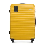 Walizki - Duża walizka z ABS - u i identyfikator z logo żółta - miniaturka - grafika 1