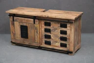 Komody - Szafka Komoda Pod Umywalkę Railway #177 Drewniana Mango Loft Woskowana 120X40X60 Cm B 6740 - miniaturka - grafika 1