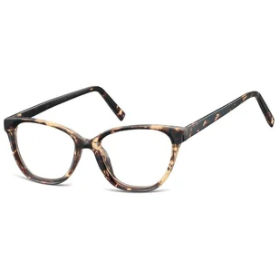Damskie okulary acetatowe oprawki korekcyjne zerówki kocie AC394B jasna panterka - Okulary korekcyjne, oprawki, szkła - miniaturka - grafika 1