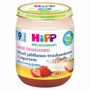 Desery dla dzieci - Hipp SP Z O.O BIO MOJE ŚNIADANKO Musli jabłkowo-truskawkowe z jogurtem po 9 miesiącu 160 g 8772201 - miniaturka - grafika 1