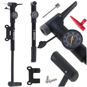 Pompki rowerowe - L-BRNO Pompka rowerowa z manometrem do roweru piłki materaca uchwytem na rower ręczna - miniaturka - grafika 1