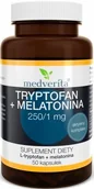 Witaminy i minerały - Medverita, Tryptofan 250mg + Melatonina 1mg 50 kaps - miniaturka - grafika 1