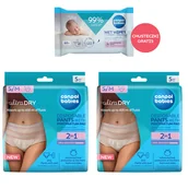 Bielizna lecznicza - Zestaw Canpol Babies, oddychające majtki poporodowe 2w1, z podkładem, jednorazowe, rozmiar S/M, 2 x 5 sztuk + chusteczki nawilżane, 60 sztuk gratis - miniaturka - grafika 1