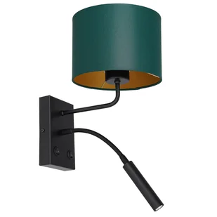 Luminex Arden 3544 kinkiet lampa ścienna 2x8W+60W G9+E27 czarny/zielony/złoty - Lampy ścienne - miniaturka - grafika 1