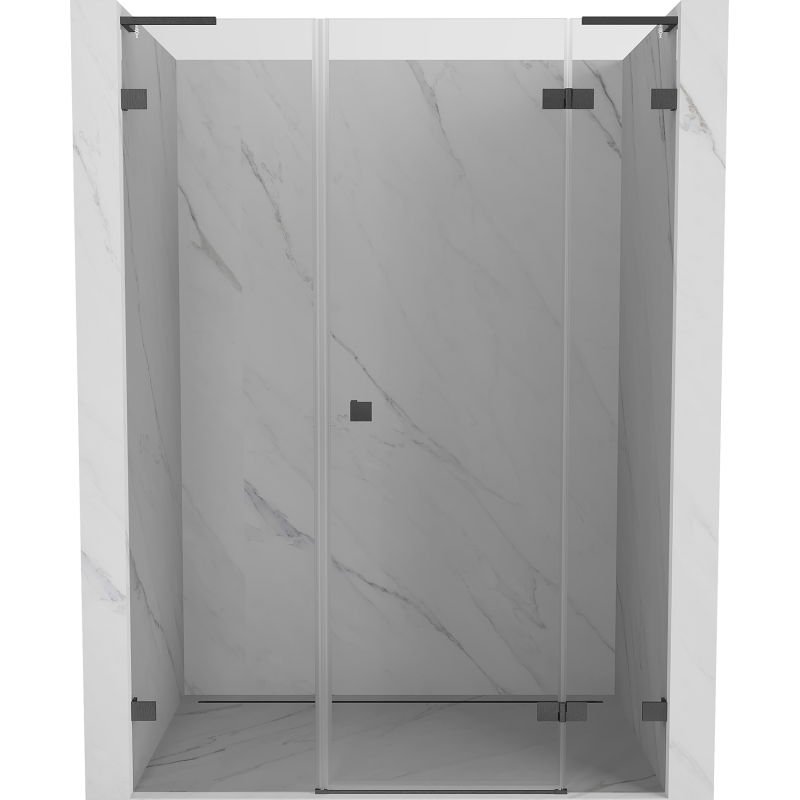 Mexen Lunar L drzwi prysznicowe uchylne prawe 140 cm, transparent, gun gray szczotkowany - 834SL-140-050-66-00-P