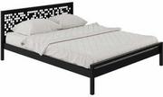 Łóżka - Łóżko metalowe czarne nowoczesne LOFT do sypialni L-1 80-200 cm - miniaturka - grafika 1