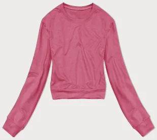 Cienka krótka bluza dresowa damska brudny róż (8B938-19) - J STYLE - Bluzy damskie - miniaturka - grafika 1