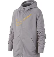 Bluzy dla chłopców - Nike chłopięca bluza z kapturem B Nk Dry Fz Emb szary Grau (Atmosphere Grey/Amarillo) M - miniaturka - grafika 1