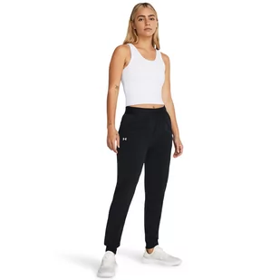 Damskie spodnie treningowe Under Armour Sport High Rise Wvn Pnt - czarne - UNDER ARMOUR - Spodnie sportowe damskie - miniaturka - grafika 1