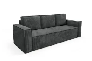 GUTTO Sofa rozkładana CORDA szara wykonana z tkaniny sztruksowej z funkcją spania - nowoczesny design w modnych kolorach - Sofy i kanapy - miniaturka - grafika 1