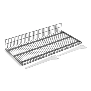 Półka druciana do regałów sklepowych MARKET, 900x430 mm, z uchwytami, srebrny - Regały biurowe - miniaturka - grafika 1