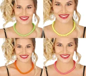 Dodatki do strojów karnawałowych - Biżuteria - naszyjnik korale neonowe 40cm - miniaturka - grafika 1