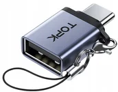 Adaptery i przejściówki - Adapter przejściówka z USB A USB-A do USB C USB-C OTG brelok TOPK AT06 - miniaturka - grafika 1