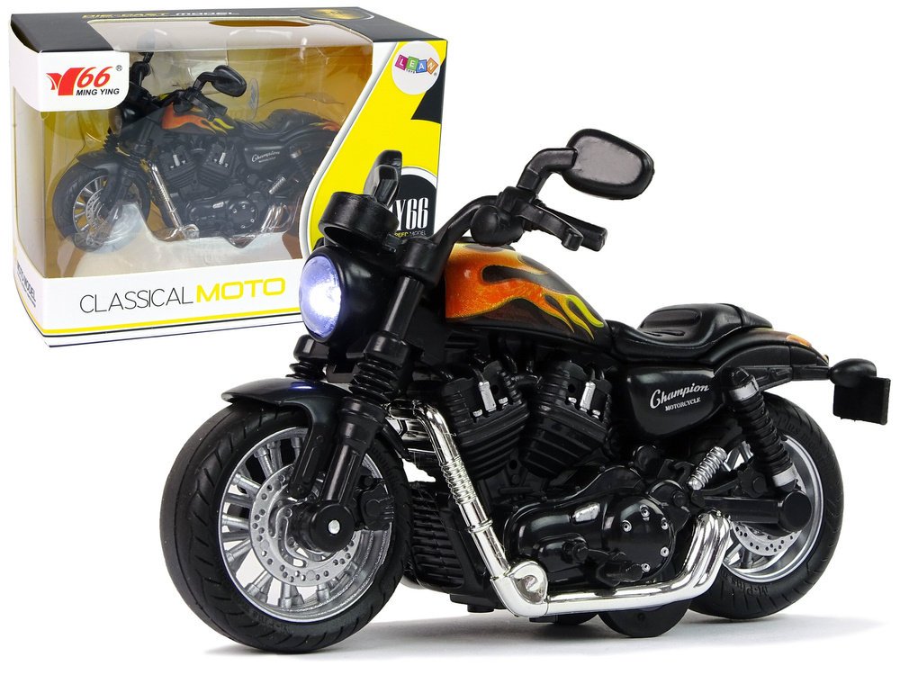 ZABAWKOWY MOTOCYKL CZARNY NAPĘD DŹWIĘK