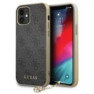 Etui i futerały do telefonów - Guess 4G Charms Collection Etui na iPhone 12 mini szary GUHCP12SGF4GGR - miniaturka - grafika 1