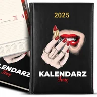 Notesy i bloczki - KALENDARZ A5 2025 Czarny Na Prezent Dla KOSMETYCZKI MAKIJAŻYSTKI Imię Wzory - miniaturka - grafika 1