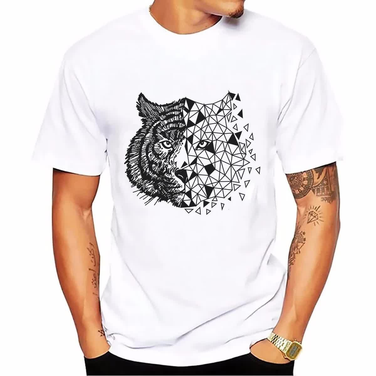 Modny Męski Podkoszulek BIAŁY roz M Dużo Wzorów