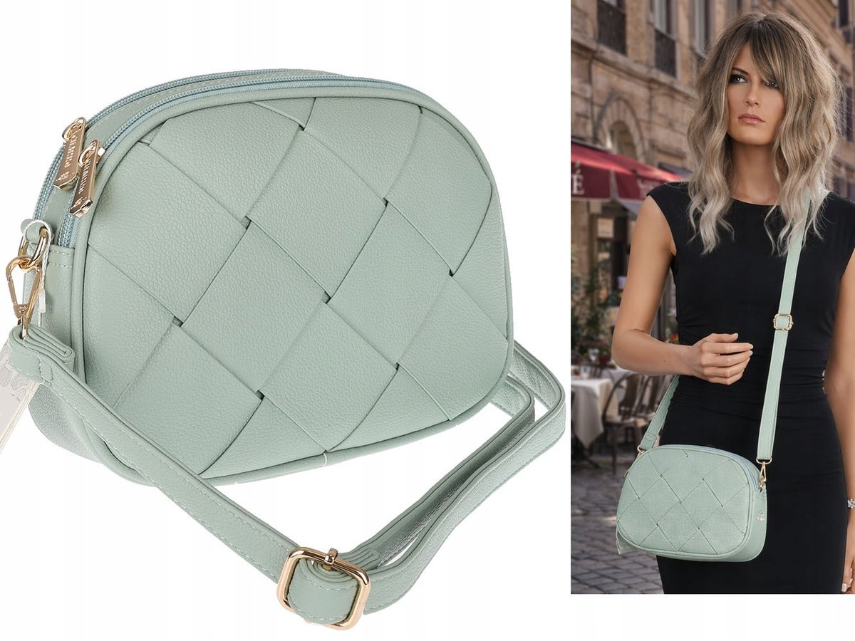 Torebka damska włoska marka CHARRO pojemna Listonoszka CH3354 Zielona