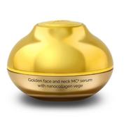 Serum do twarzy - Hiskin Hiskin Skin Led Golden Face And Neck Serum with Nanocollagen Vege refill 30ml kolagenowe złote serum do twarzy z mikromasażerem - miniaturka - grafika 1
