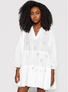 Seafolly Sukienka letnia Embroidery 54155 Biały Regular Fit - Sukienki - miniaturka - grafika 1