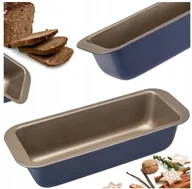 Formy do ciast - Forma do pieczenia blacha nieprzywieralna 26x9,5x7 cm granatowo-złota - miniaturka - grafika 1