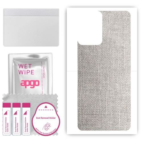 folia naklejka skórka strukturalna na TYŁ do Motorola Moto G04s - Tkanina Denim Szary - apgo SKINS