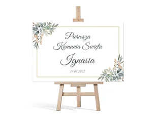 Plakat komunijny personalizowany - I Komunia Święta - 60x40 cm - Gadżety na imprezę - miniaturka - grafika 1