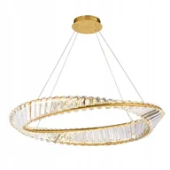 Lampy sufitowe - Żyrandol Kryształowy Złoty Glamour Lampy Sufitowe Nowoczesne Do Salonu - miniaturka - grafika 1