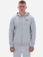 Bluzy męskie - Bluza męska rozpinana streetwear z kapturem Reebok Colton Small Logo Zi 100240559 S Jasnoszara (1200175332381). Bluzy męskie streetwear - miniaturka - grafika 1