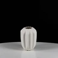 Wazony i flakony - Dekoracyjny Wazon Ceramiczny Ozdobny Karbowany Milano 16cm - miniaturka - grafika 1