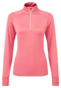 Bluzy sportowe damskie - RONHILL Bluza biegowa damska TECH WINTER 1/2 ZIP salsa/mango - miniaturka - grafika 1