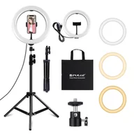 Lampy studyjne - LAMPA PIERŚCIENIOWA 8W RING MAKIJAŻ STATYW 110 CM - miniaturka - grafika 1