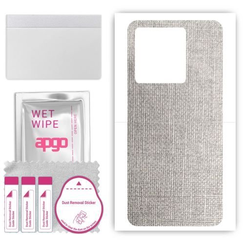 folia naklejka skórka strukturalna na TYŁ do Doogee N55 Pro - Tkanina Denim Szary - apgo SKINS