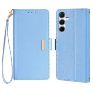 Portfele - Dla Samsung Galaxy A16 5G Skórzane etui z portfelem Blokowanie RFID Pokrowiec na stojak z paskiem na rękę - niebieski Wielobarwny Blue - miniaturka - grafika 1