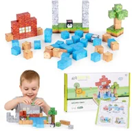 Klocki - Klocki magnetyczne konstrukcyjne zestaw dla dzieci 87 elementów sześciany - miniaturka - grafika 1