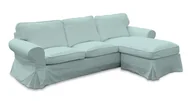 Meble modułowe i akcesoria - Dekoria Pokrowiec na sofę Ektorp 2-osobową i leżankę pastelowy błękit 252 x 163 x 88 cm Cotton Panama 1014-702-10 - miniaturka - grafika 1