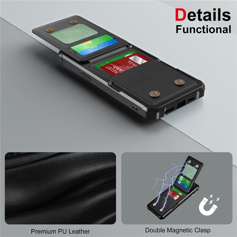 INF Eleganckie czarne etui portfelowe na iPhone 15 iPhone 15 Pro