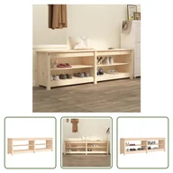 Szafki na buty - The Living Store Ławka na buty 160x36,5x50 cm lite drewno sosnowe - miniaturka - grafika 1