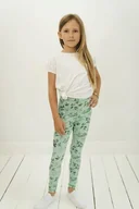Legginsy - Długie Legginsy Dziecięce - Zielone Miętowe - miniaturka - grafika 1
